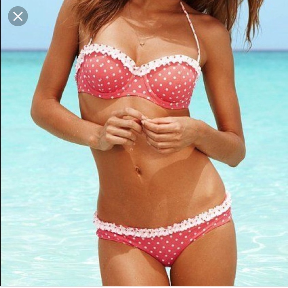 Vs peach polka dot bikini